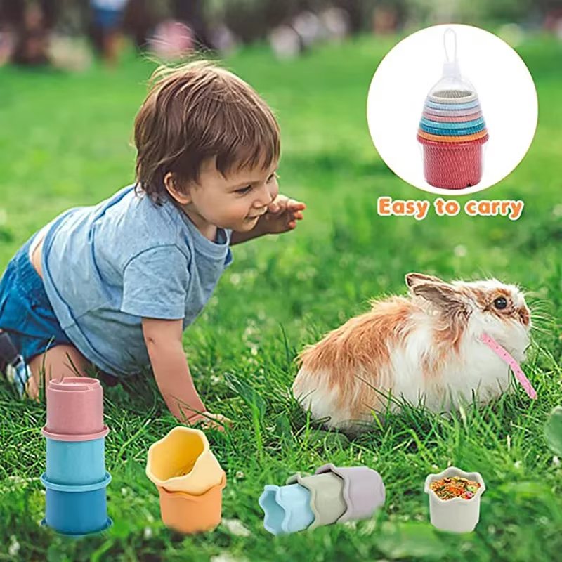 Cupas de Color Multifacéticas para Jugar y Esconder Alimento para Conejos/Chinchillas/Conejillos de Indias Reutilizables Juguetes Seguros para Pequeños Animales — imagen 6