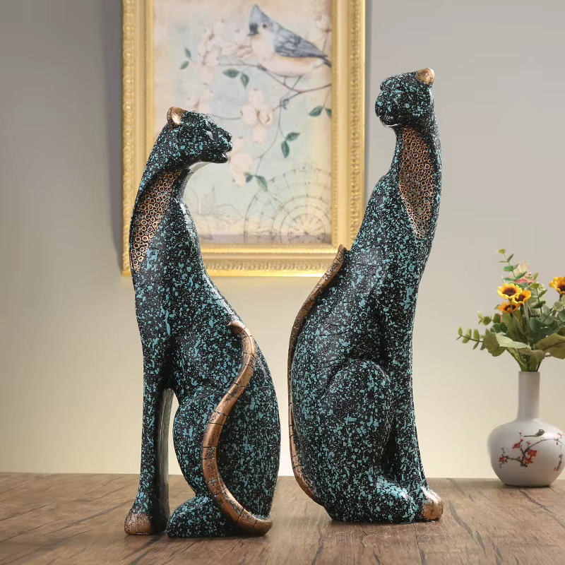 Estatua de León y Tigre en Resina para Decoración de Hogar, Escultura Moderna para Salón, Comedor o Estudio — imagen 5