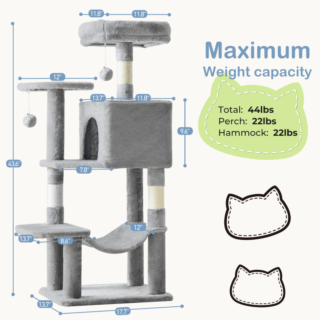 Torre para Gatos de Alto Rendimiento: Arbol Climático con Postes de Escarbar de Sisal Natural — imagen 15