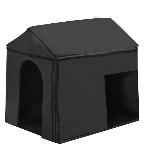 60.2 Large Outdoor Dog House With Insulated Liner For Winter Waterproof Dog Kennel For Medium & Large Dogs, Dog House With Porch And Asphalt Roof And Elevated Floor, Nature — image 7