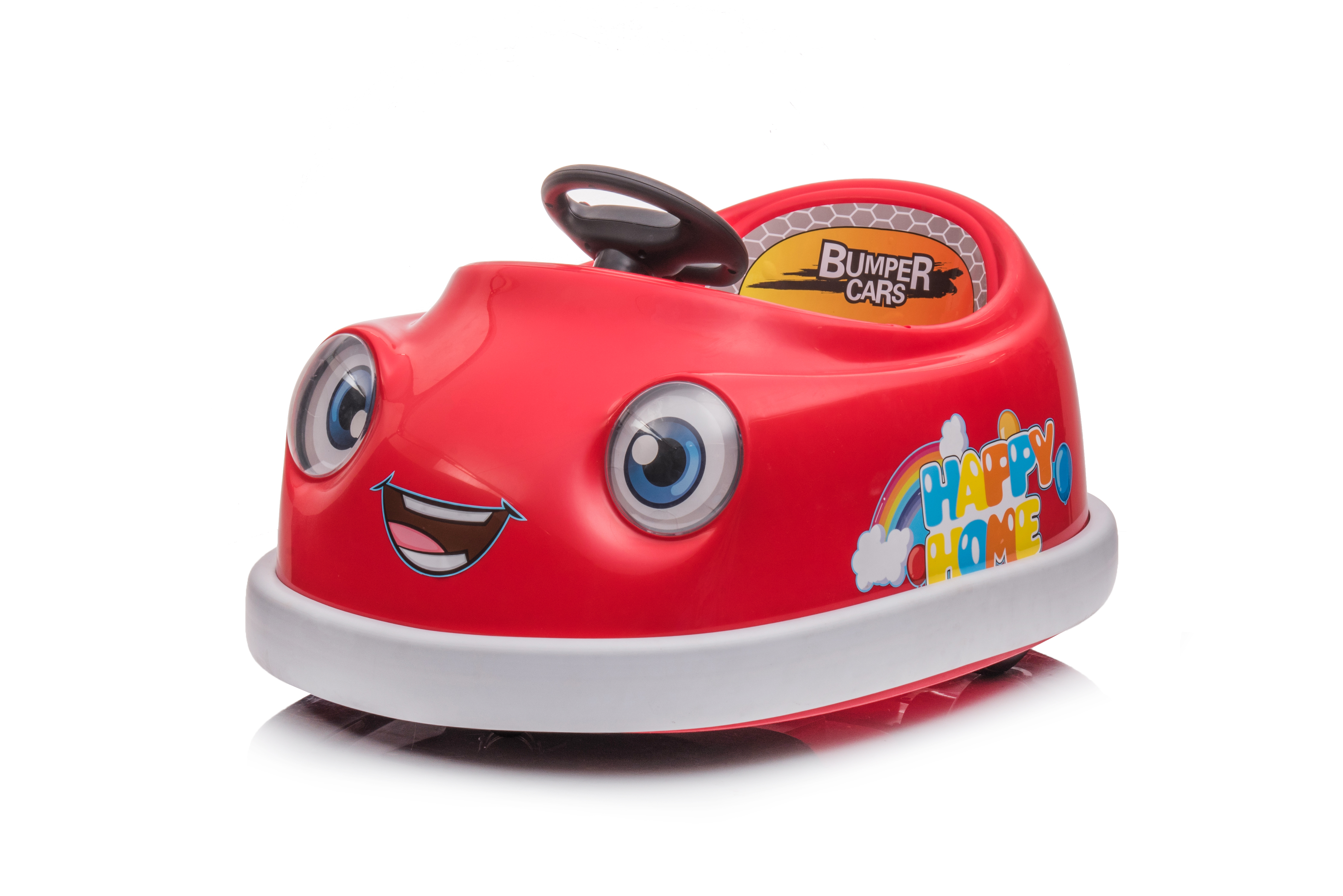 Coche de Choque para Niños, 12V Acción Doble Edad 1-6 Años Carrito Eléctrico con Palanca Comida Placa USB BT Música Modo Caballo de Roca Protección contra Colisiones Coche de Carrera para Pequeños — imagen 4