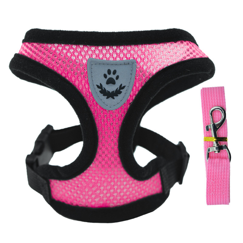 Adjustable pet harness set (small dogs/cats): vest, collar, leash. Fits French Bulldogs, Chihuahuas, etc — image 4