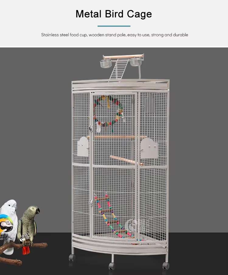 Jaula de Aves Decorativa Personalizada para Cotorras y Macaos - Gran Rejilla de Juego con Metal Fuerte — imagen 5
