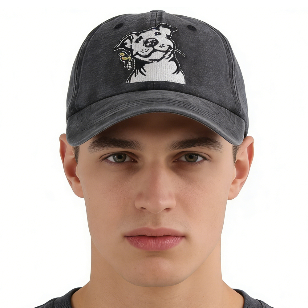 2pcs Dog Lover Gifts For Women Men, French Hat, Denim Adjustable Embroidered Dog Dad Baseball Cap — imagen 1