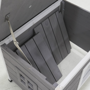 Cat House Waterproof Feral Kitty Shelter Outdoor Indoor Rabbit Hutch For Bunnies, Cats, Dogs And Other Small Animals, Asphalt Roof — image 5