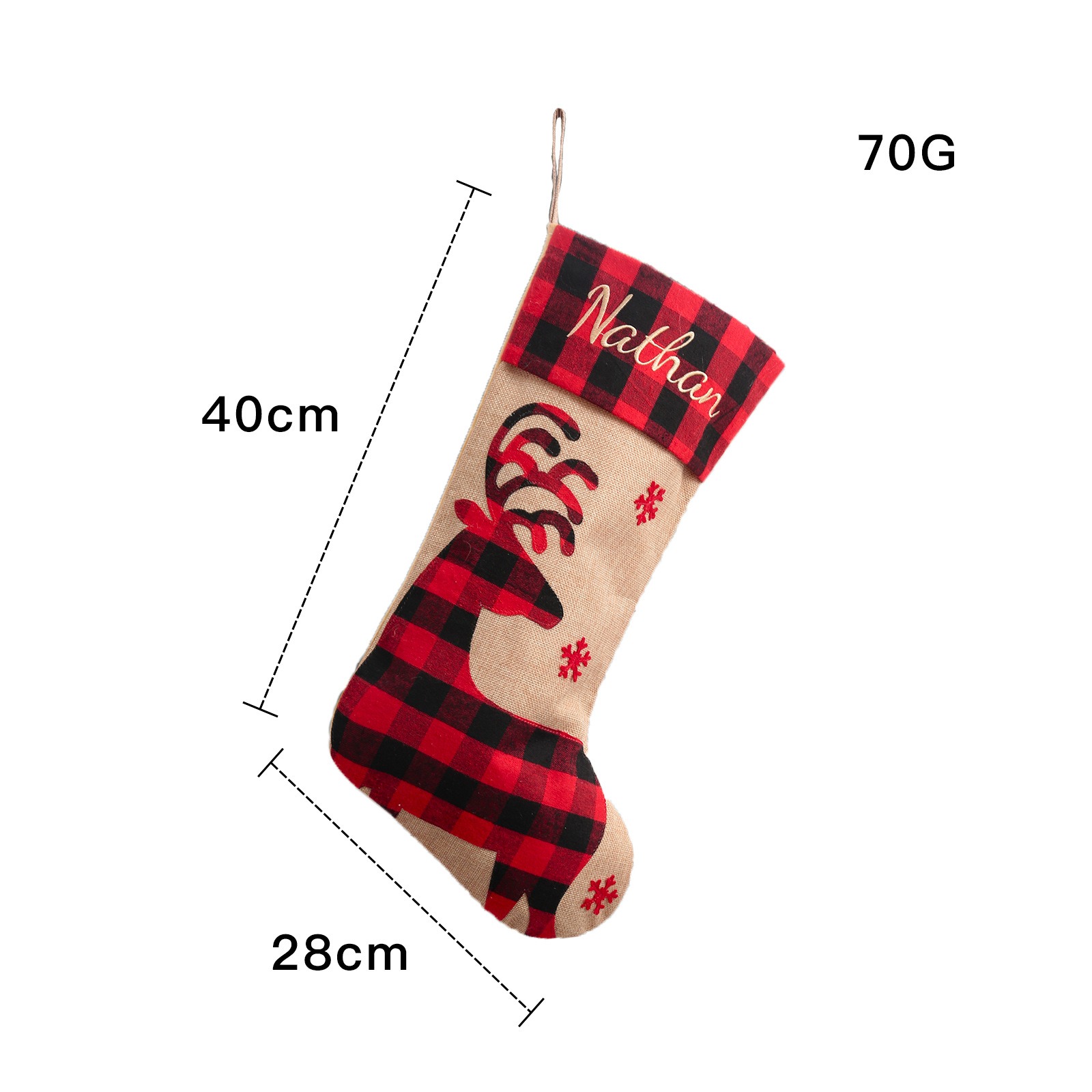 Christmas Decoration Large Machine Embroidered Christmas Socks Christmas Gebu Elk Snowflake Children's Gift Socks Pendant — image 3