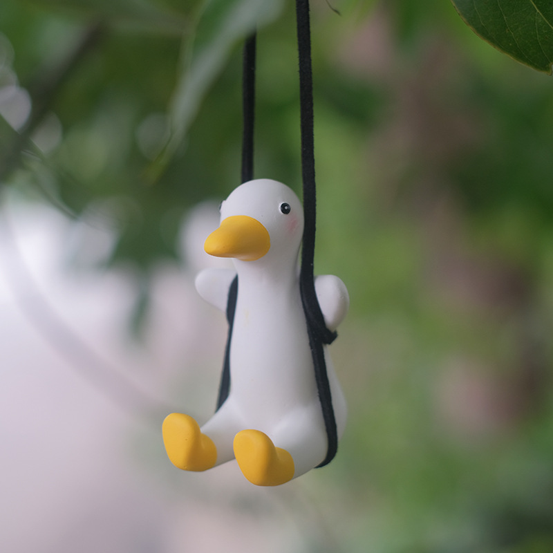 Pendiente de ganso en forma de pato para coche con cadenita automotriz accesorio interior decorativo para mujer — imagen 1