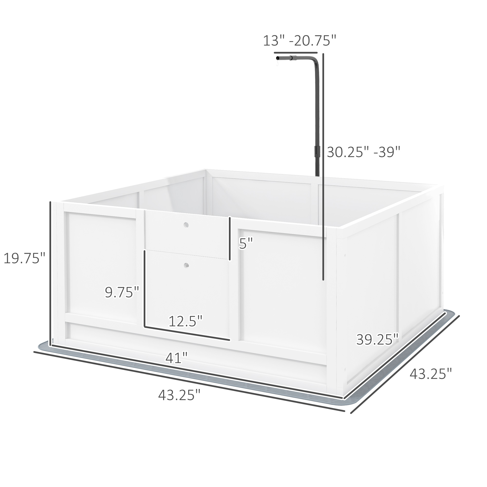 Caja de Parto para Perros con Paño de Orina, Ralla de Cerdo, Puerta Ajustable para Razas Pequeñas, Medianas y Grandes Nacimiento, 41" x 39" — imagen 2
