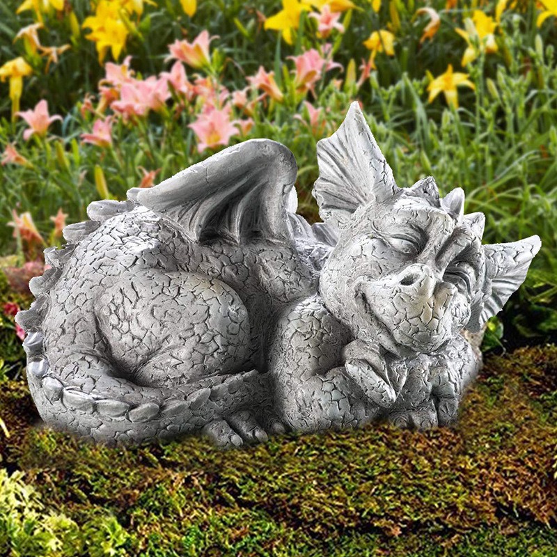 Solar powered dragon sculpture resin animal ornaments — image 6