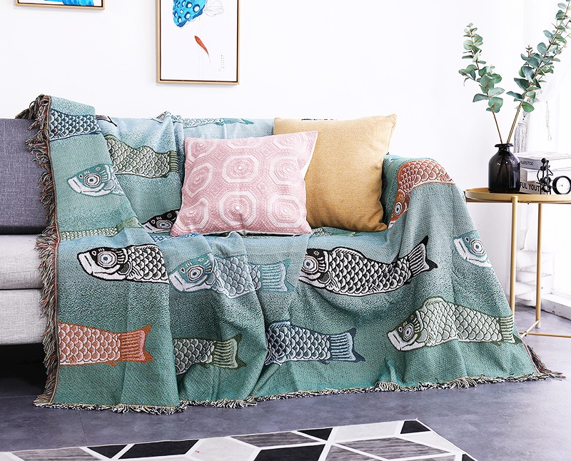 Modern minimalist koi patterned sofa blanket can be used as a soft carpet tablecloth decoration dust-proof — image 6