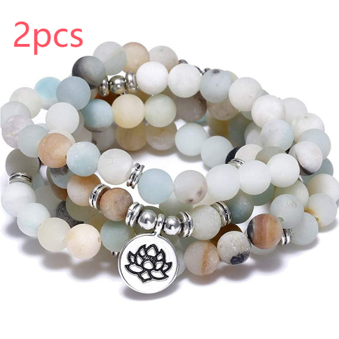 Amazon Stone Tiger Eye Stone Bracelet Necklace 108 Buddha Beads Lotus Bracelet — image 9