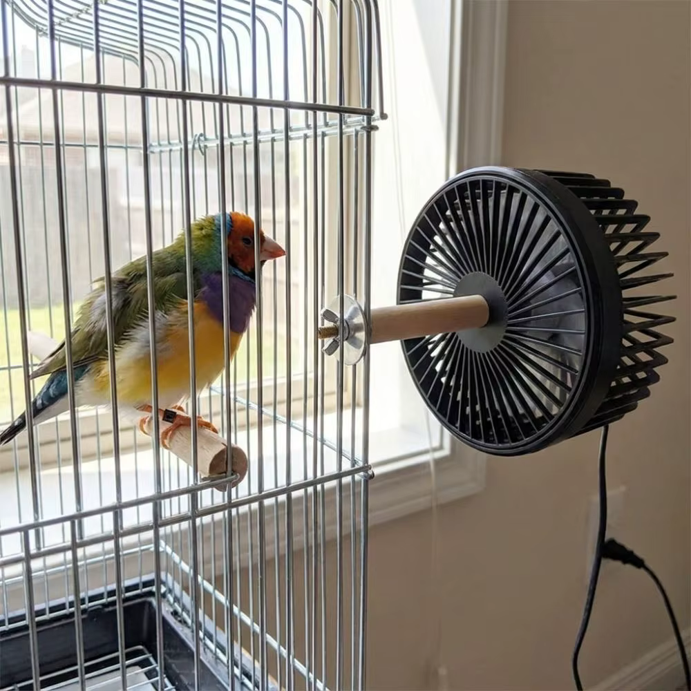 USB Powered Bird Cage Cooling Fan Low Noise Air Circulation Pet Cage Circulation Fan Adjustable Wind Speed Cage-mounted — image 4
