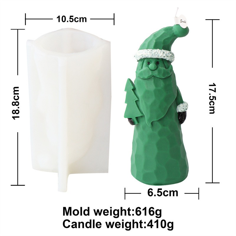 Silicone Santa Claus Series Christmas Tree Candle Mold Snowman Elk Aromatherapy Plaster New Ornament Decoration — image 2