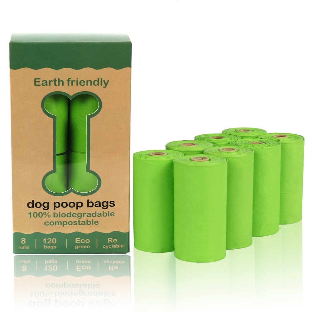 Bolsa de basura para mascotas biodegradable con maíz y PLA compostable para heces caninas — imagen 3