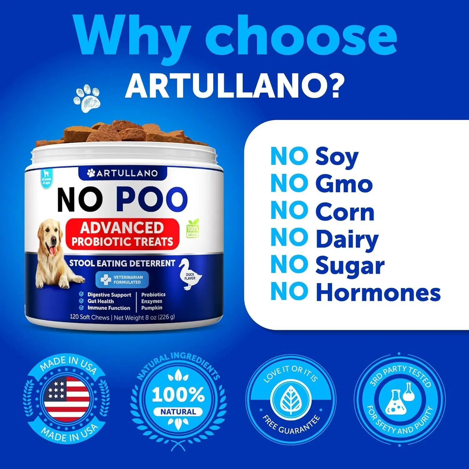 Chewingas Anti-Caca para Perros: Prevención de Coprofagia y Estómago Saludable con Probióticos y Enzimas para Cachorros — imagen 6