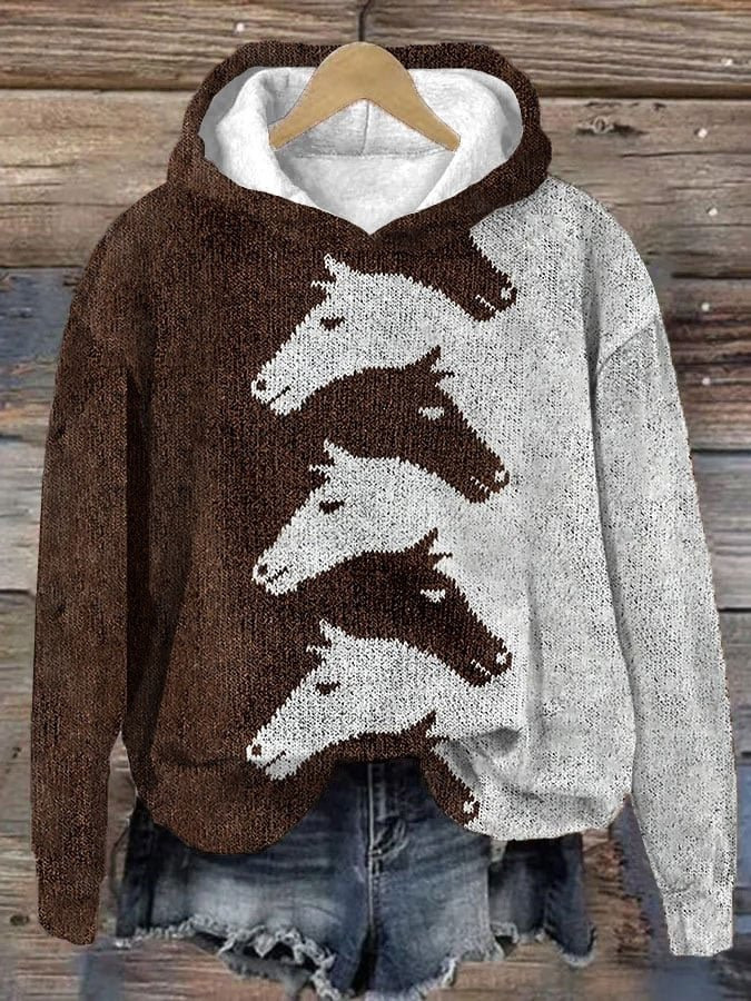 Suéter con Capucha de Estampado Animal para Mujer — imagen 13