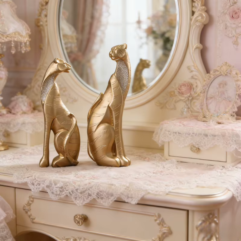 Estatua de León y Tigre en Resina para Decoración de Hogar, Escultura Moderna para Salón, Comedor o Estudio — imagen 3