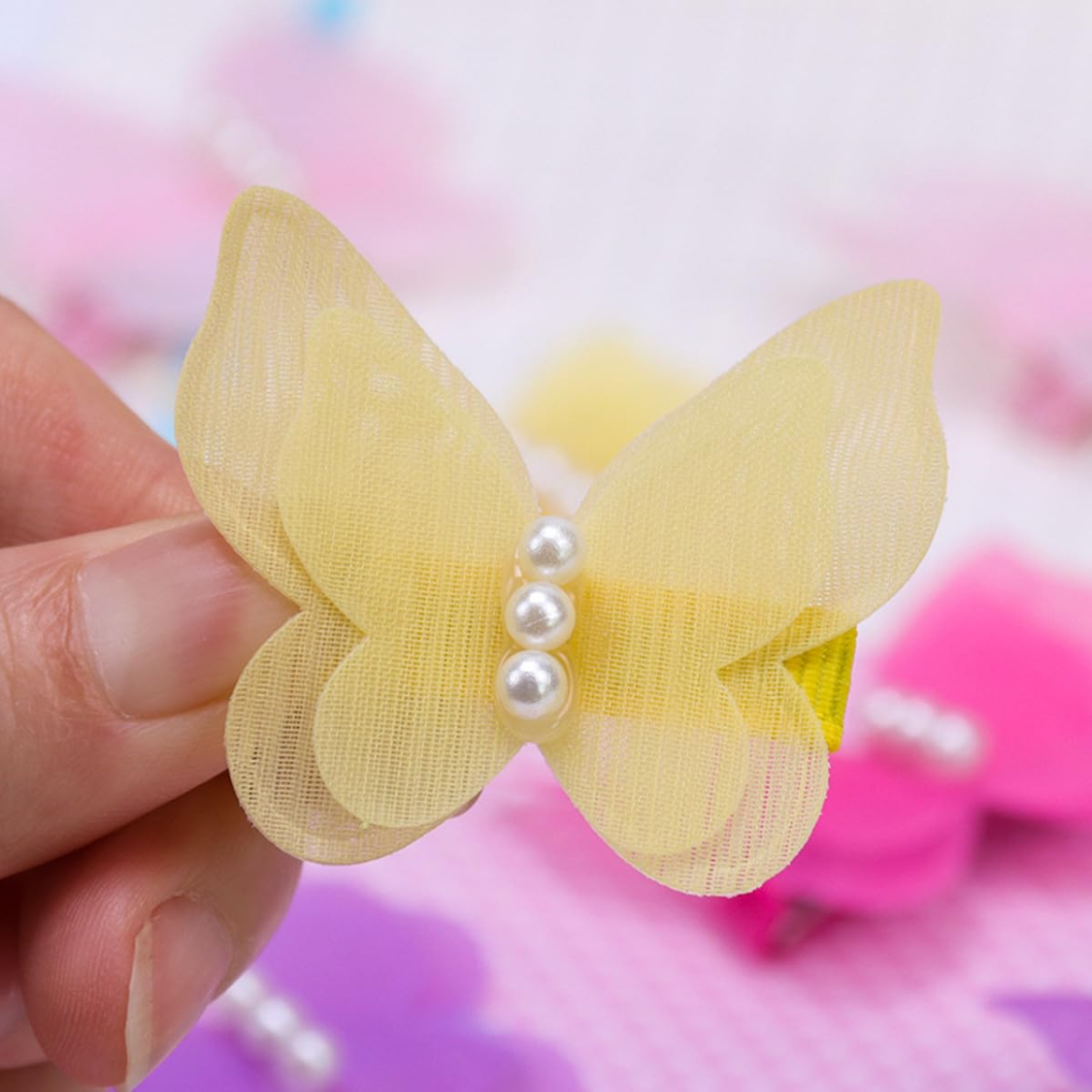 10pcs Pet Hair Accessories, Butterfly Pearl Hair Clips For Girls Cats And Dogs — image 2