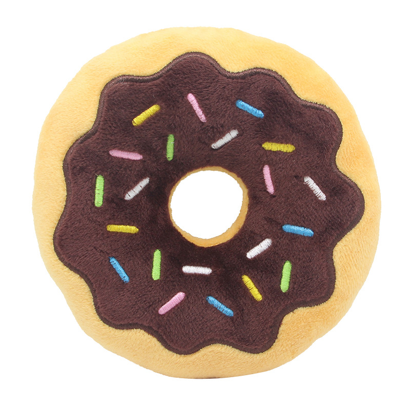 New Donuts Pet Plush Toys 15Cm Donuts Christmas Series Dog Voice Toys — image 7