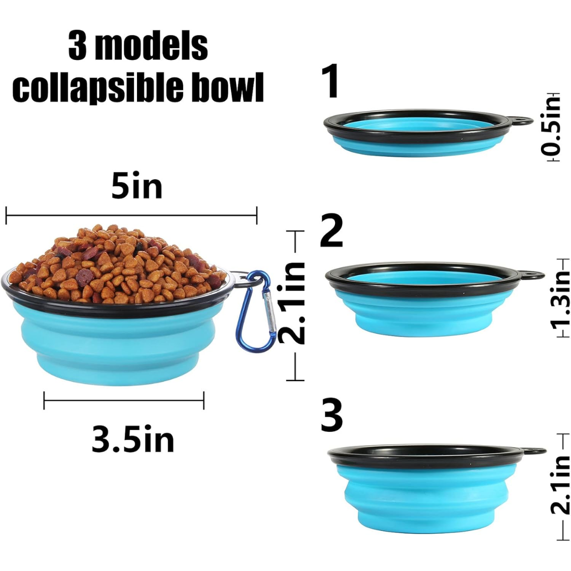 Bolsas de Comida Portátiles con Tapas Reversibles, 2 Unidades - Comidas y Agua para Perros y Gatos en Viajes, Caminatas o Acampadas — imagen 2