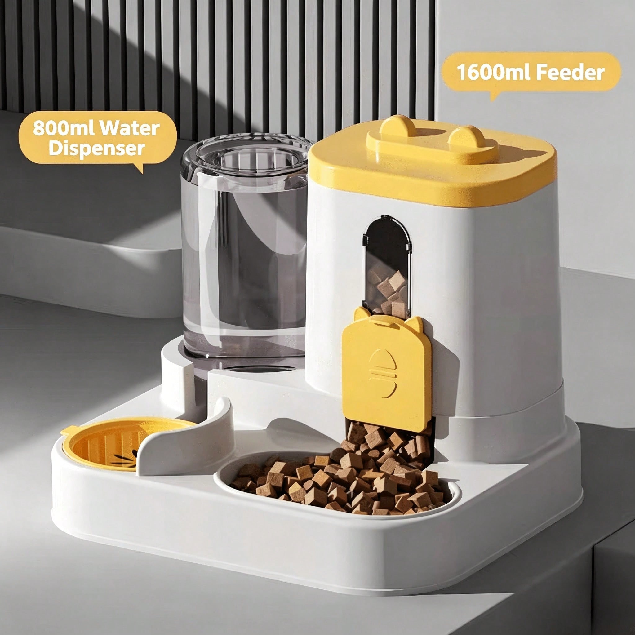 4 Colors Gravity Pet Feeder Water Dispenser Cute Cat Shaped Automatic Food Water Bowl Large Capacity Detachable Stable Anti Slip Base Feeding Supplies For Cats Puppies Small Animals Home Indoor Use — image 11