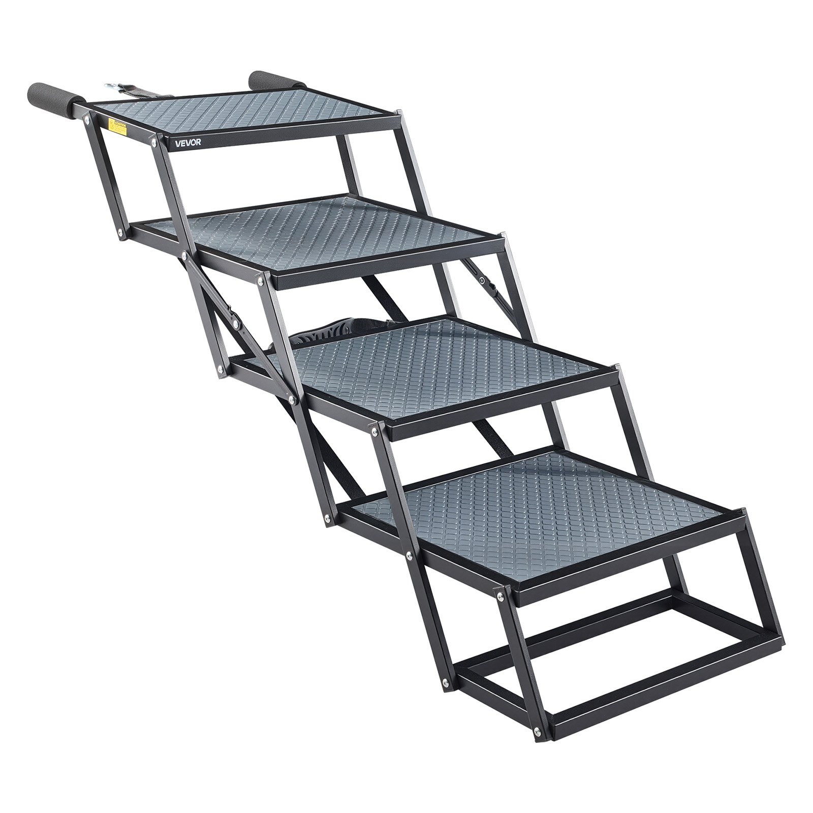 Dog Stairs For Car, 4 Steps Extra Wide Foldable Dog Ramp For Large Dogs With Non-Slip Surface, Portable Lightweight Pet Stairs Ladder For Car, SUV, Truck, High Bed, Sofa, Support Up To 400 Lbs — image 1