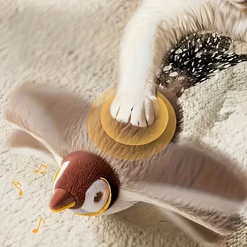 Juguete Interactivo para Pájaros Domésticos con Alas que Se Mueven y Grito de Pájaro USB-Rechargeable con Catnip para Interior — imagen 6