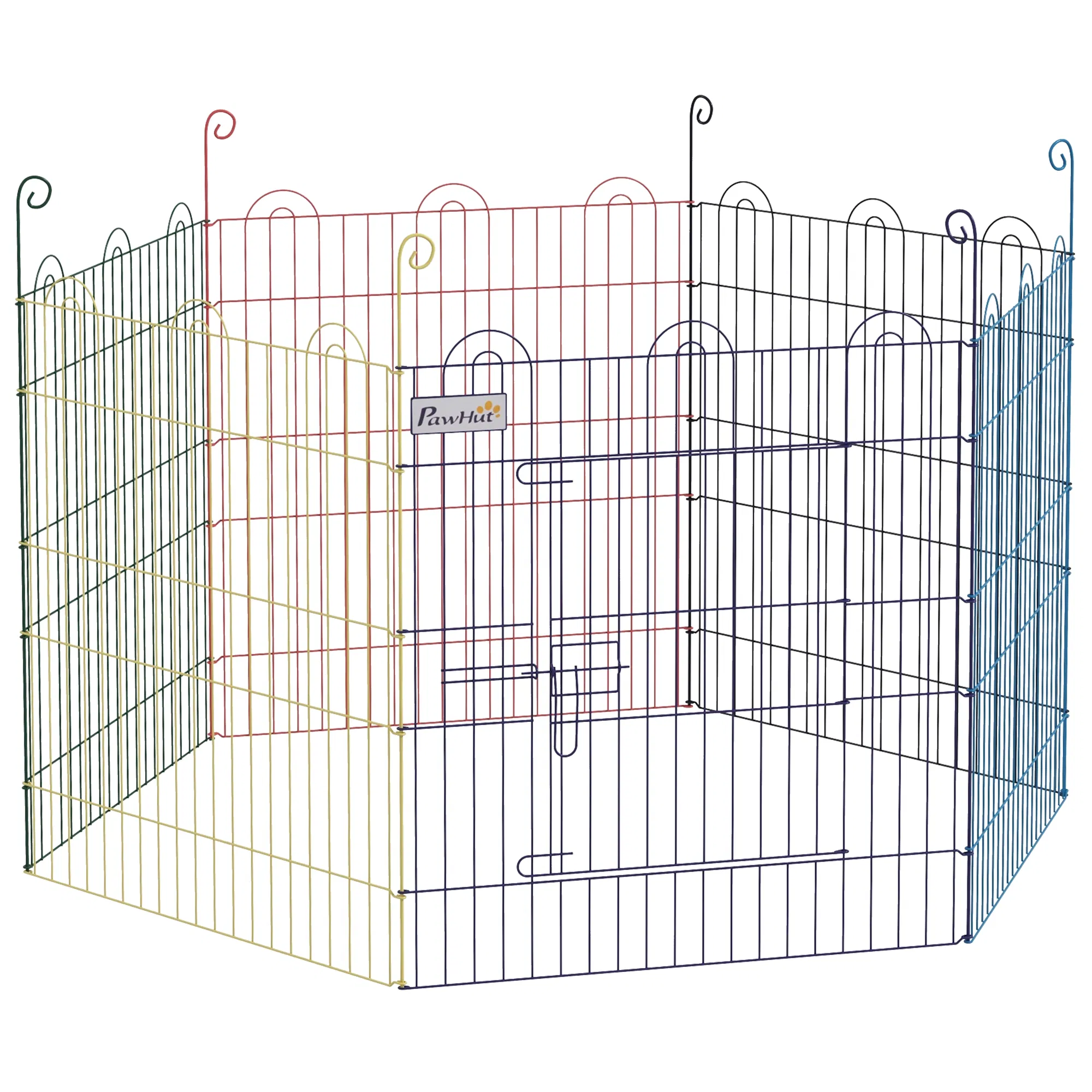Metal Pet Playpen Portable Hexagon Dog Exercise Fence Multi-colored — image 1