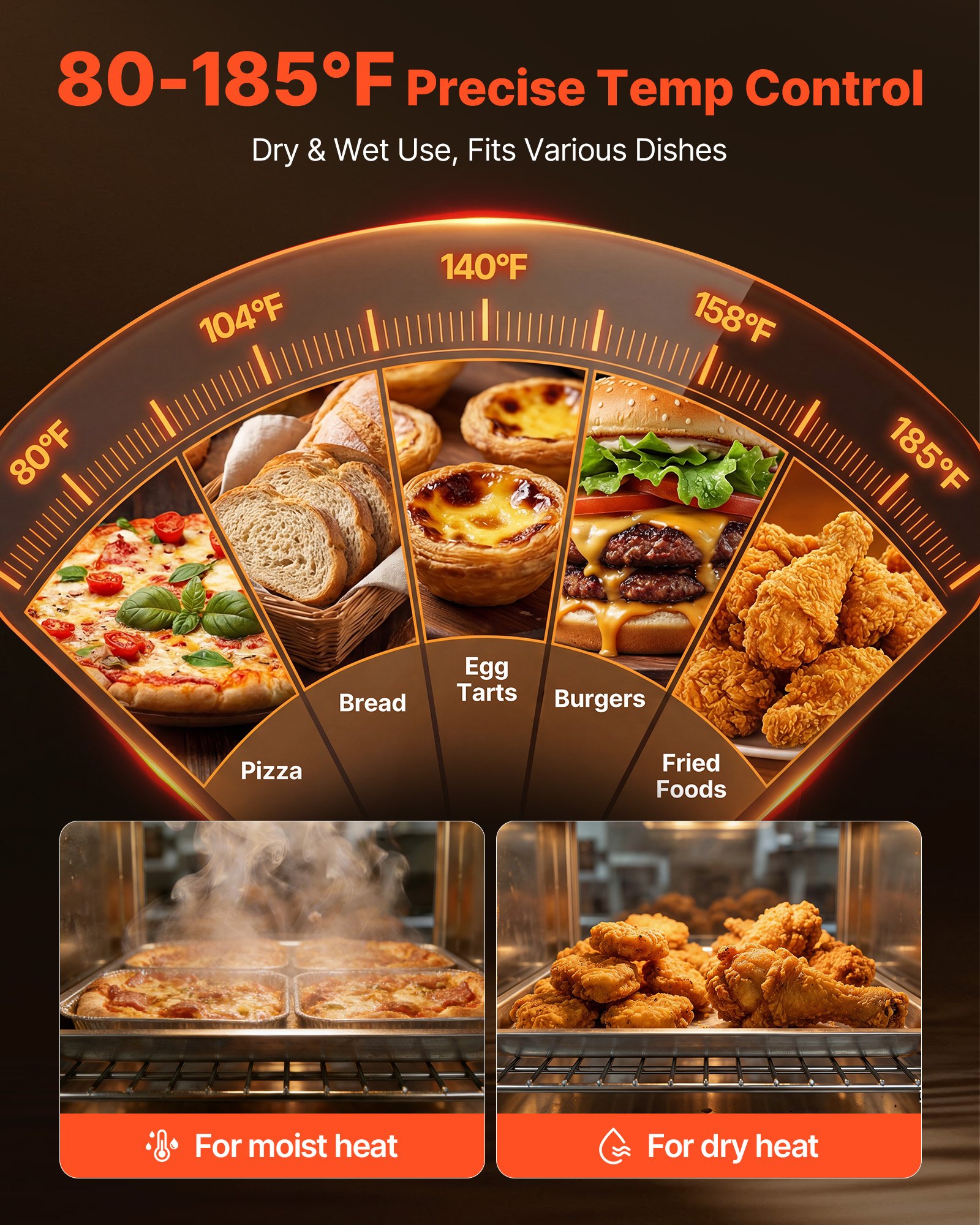 Caja Calor Eléctrica de Alimentos, 4 Niveles Comercial con Plato de Agua, Puertas Dobles y Ajustes de Estanterías, Armario de Calentamiento de Acero Inoxidable para Restaurantes, Cocinas y Pizzerías — imagen 4