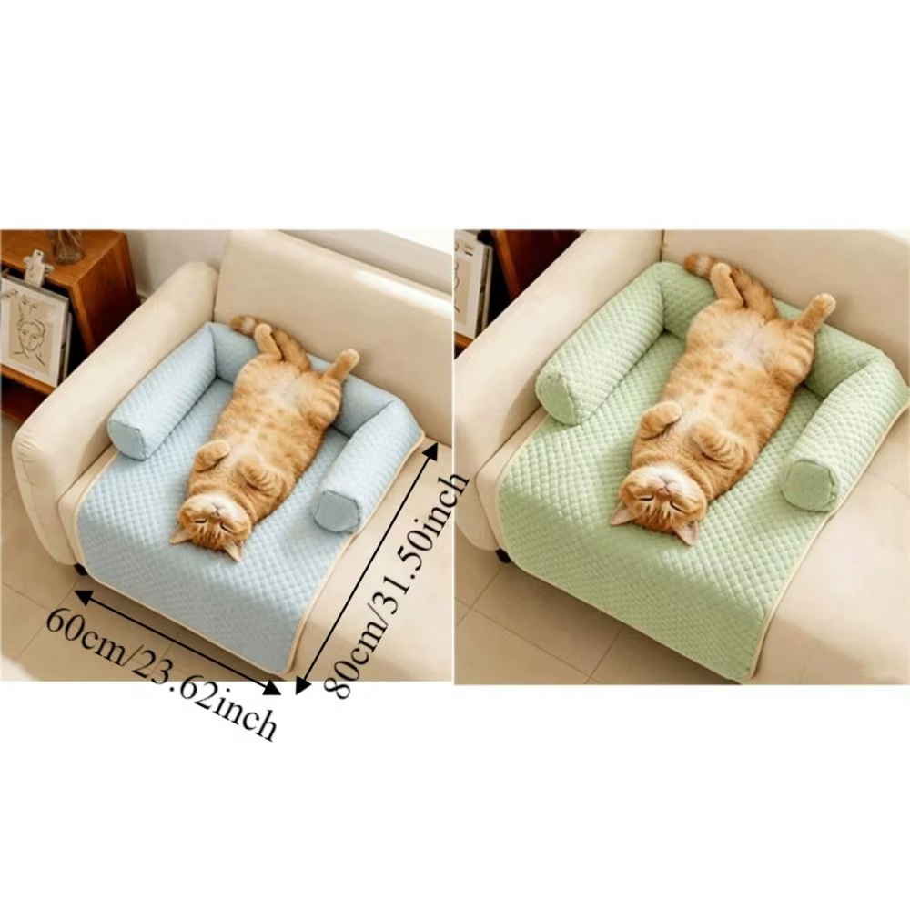 Pet Bed Mat Breathable Dog Cooling Mat Non-Slip Comfortable Pet Sleeping Pad Detachable with Pillow Dog Sofa Cushion Indoor — image 6