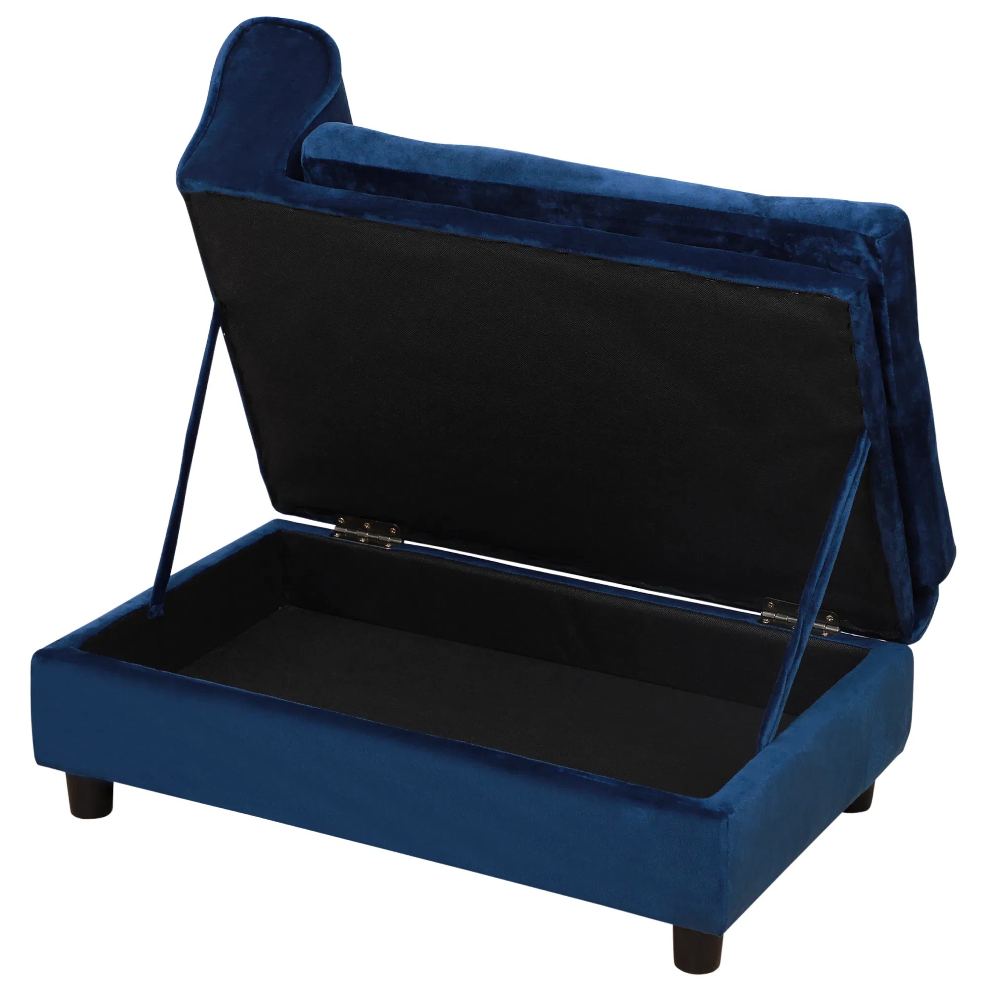 Pet Sofa Bed With Storage, Cushy Couch For Cats And Small Dogs, Soft Foam Couch, Modern Pet Furniture, Blue — image 9