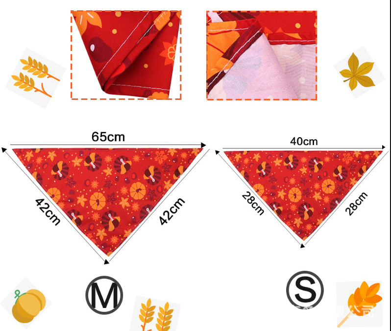 Bandana de Acción de Gracias para perros y gatos, bufanda de cuello triangular de calabaza con hoja de arce — imagen 15