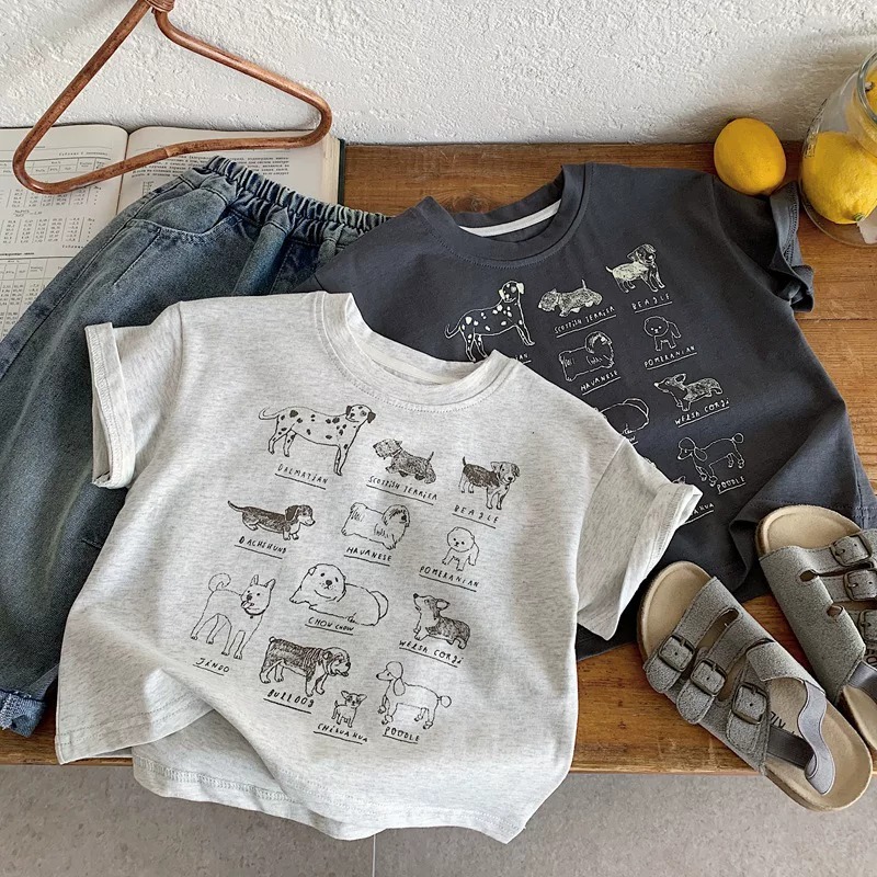 Cute Cartoon Dog Print Short Sleeve T-Shirt — image 3