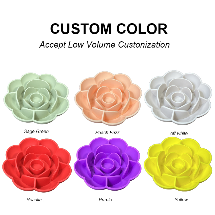 New Portable Dog Bowl Pet Feeder Licking Silicone Dog Bowl Slow Feeder Flower — image 6