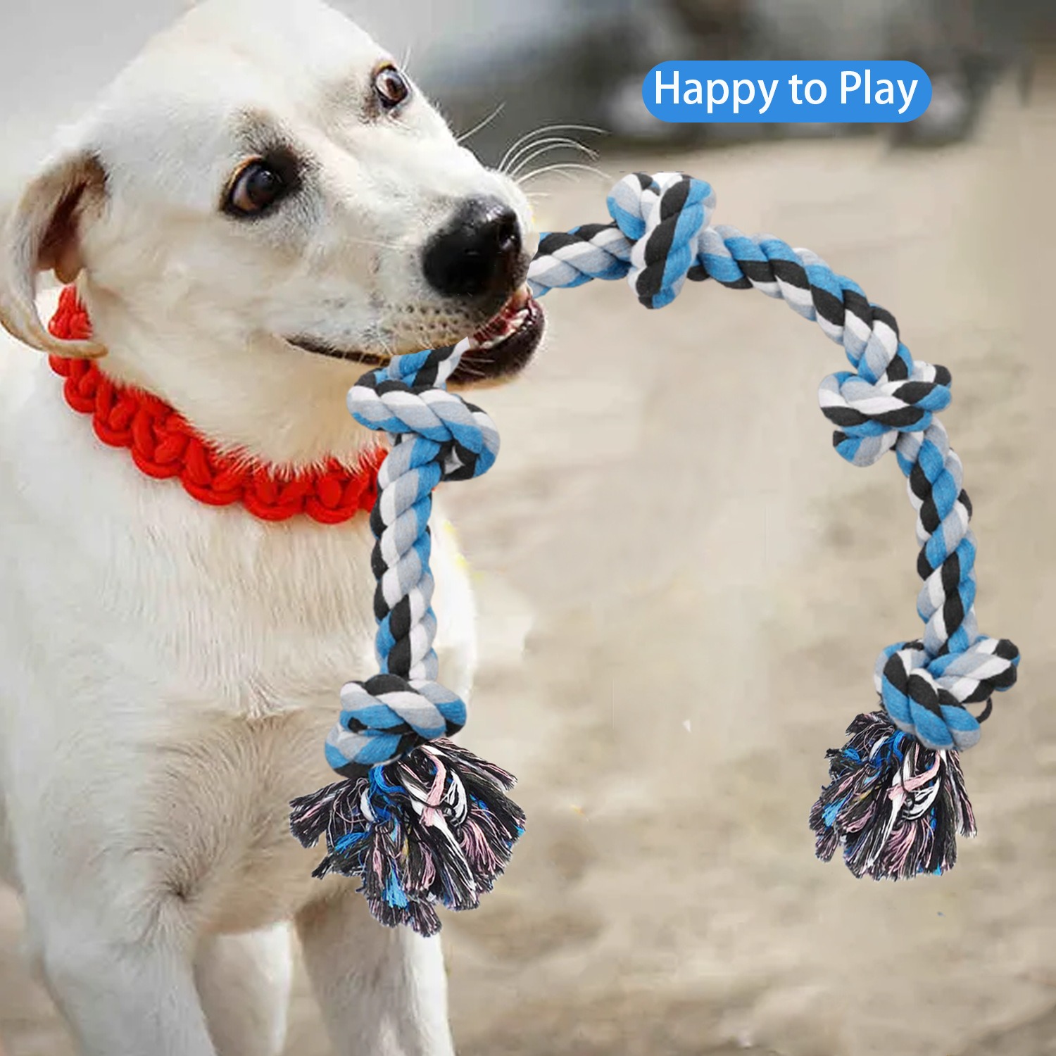 Giant Dog Rope Toy for Extra Large Dogs-Indestructible Dog Toy for Aggressive Chewers and Large Breeds 90CM Long 5 Knot — image 1