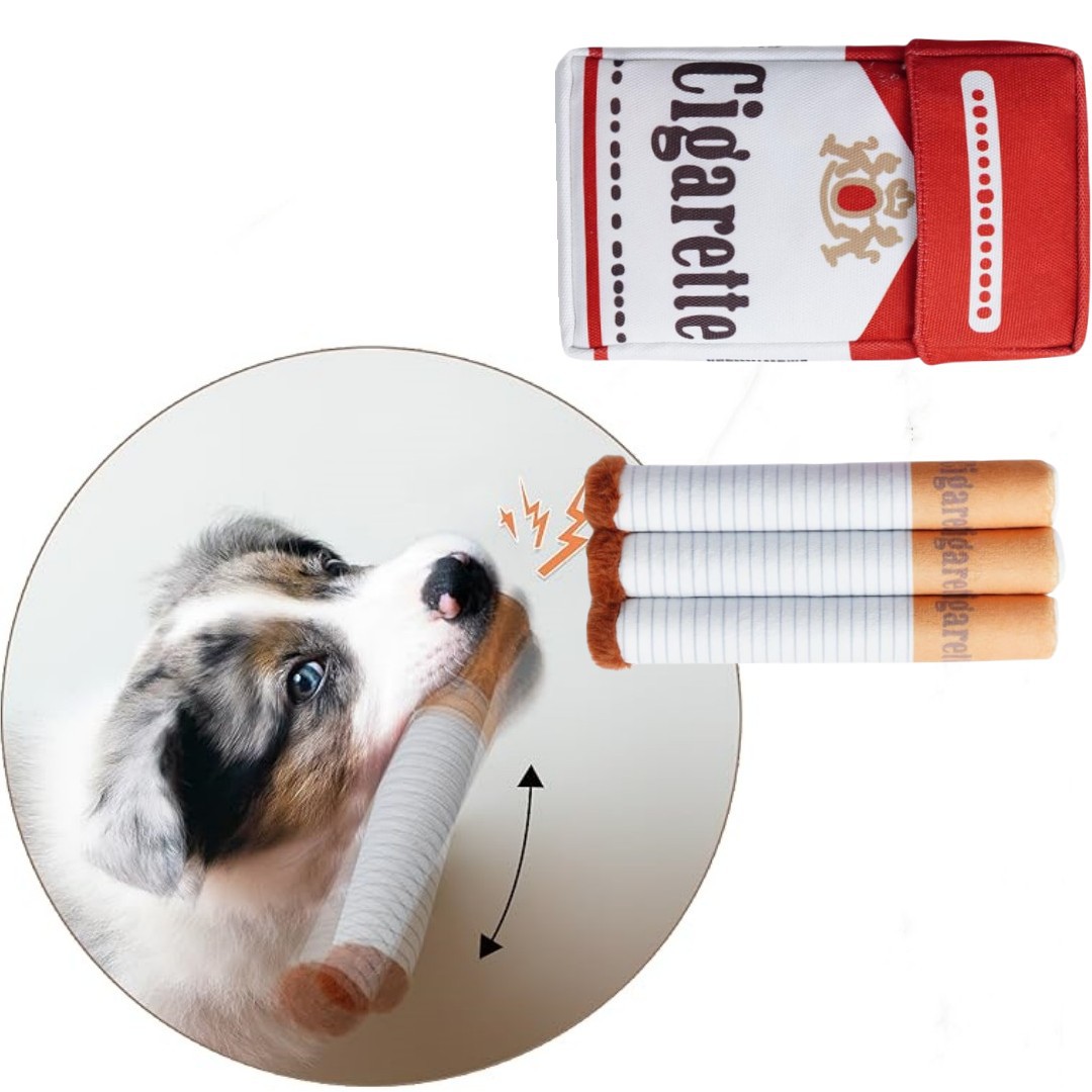 Dog cigarettes with box, sound making toys, pet toys, bite resistant and grinding plush toys, cat supplies — image 3