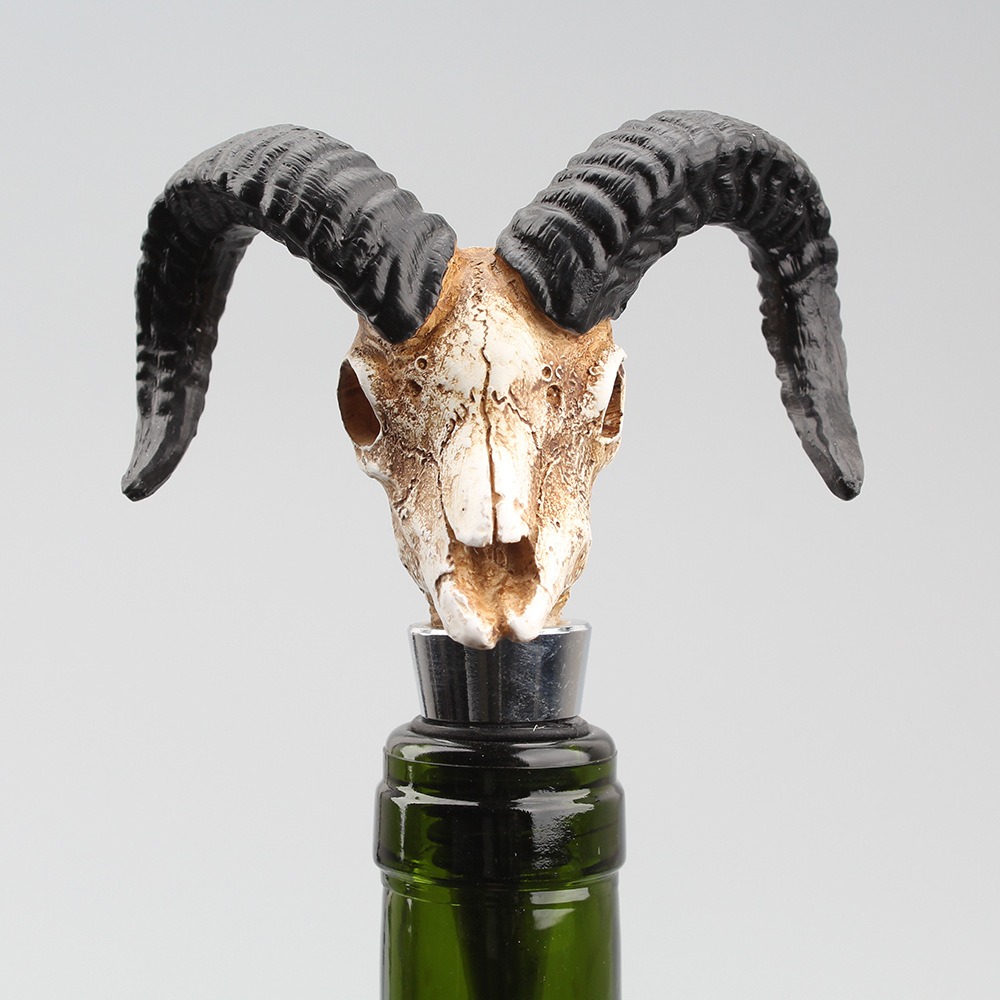 Antelope horn skull wine cork red wine bottle ornament — image 2