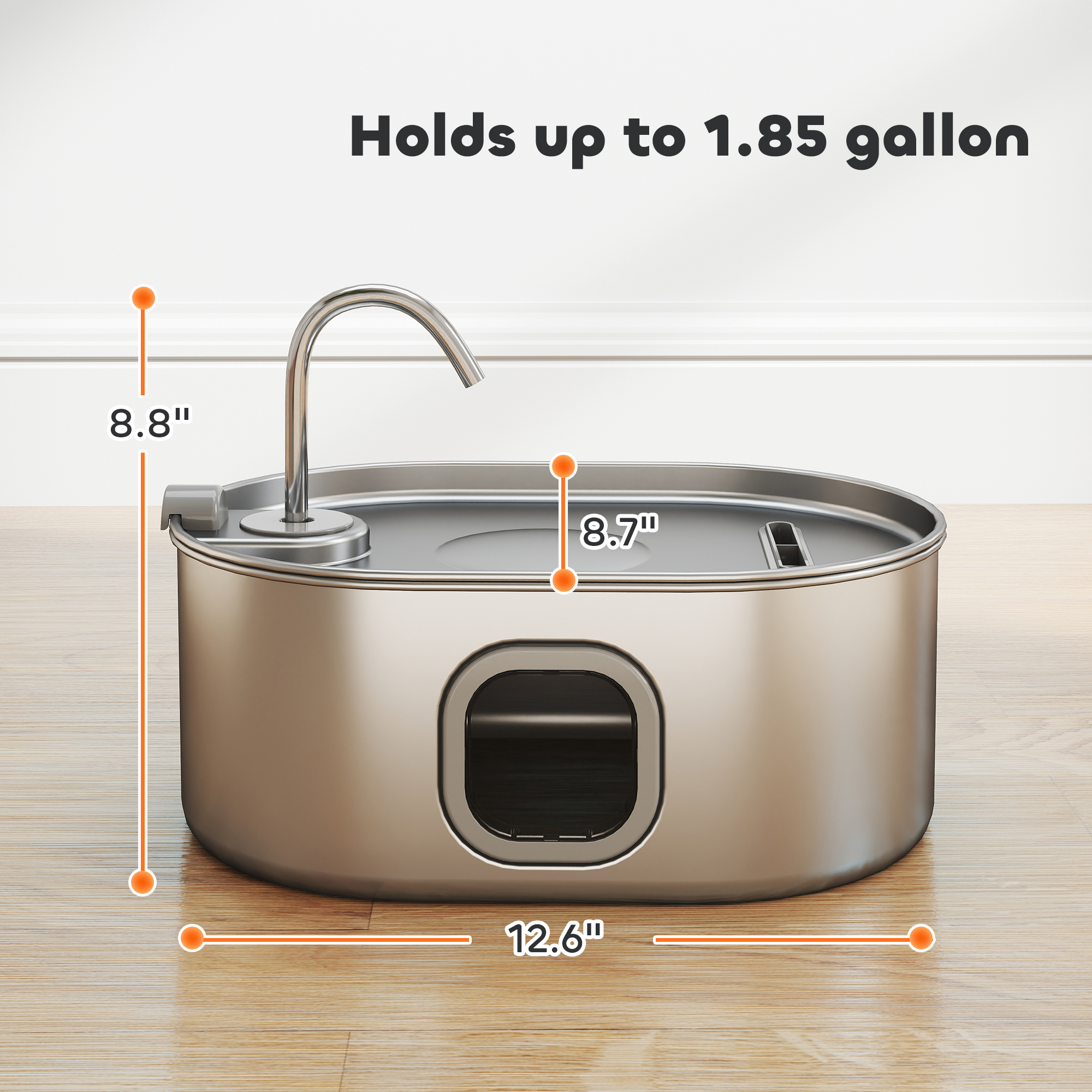 Fuente de Agua para Gatos de Acero Inoxidable de 7L con Filtros, Bomba Ultra Silenciosa, para Gatos, Perros y Hogares con Múltiples Mascotas — imagen 8