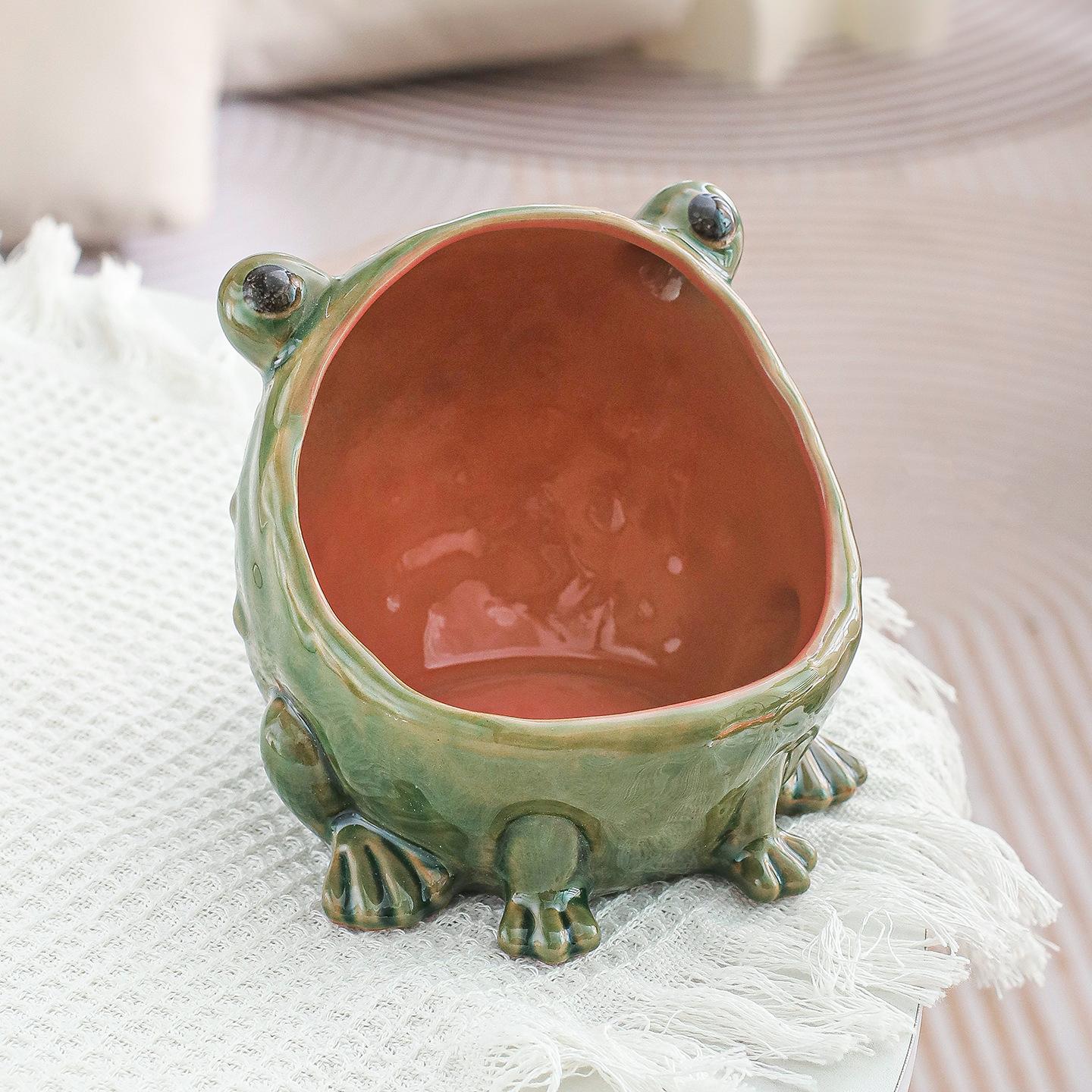 Frog Storage Ornament Jewelry Box Ashtray Ceramic INS Style Creative Decoration for Living Room Home Decor — image 7