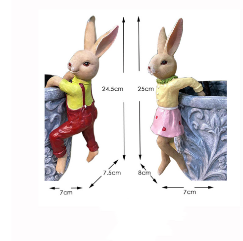 Crawling Bunny Hanging Flower Pot Decoration Balcony — image 2