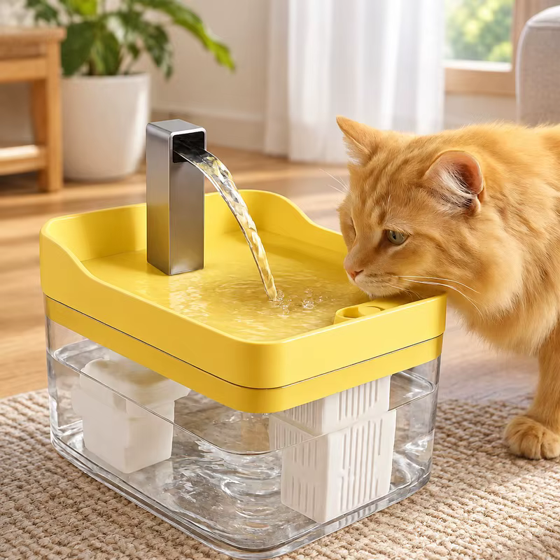 Transparent Pet Water Fountain for Cats with Self-Cleaning Filter, Circulating Pump, and Overheat Safety Features — image 1