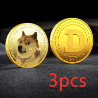 Moneda Comemorativa de Oro Galvanizado con Patrón Cómico de Perros para Coleccionistas y Regalos Dogecoin — imagen 7