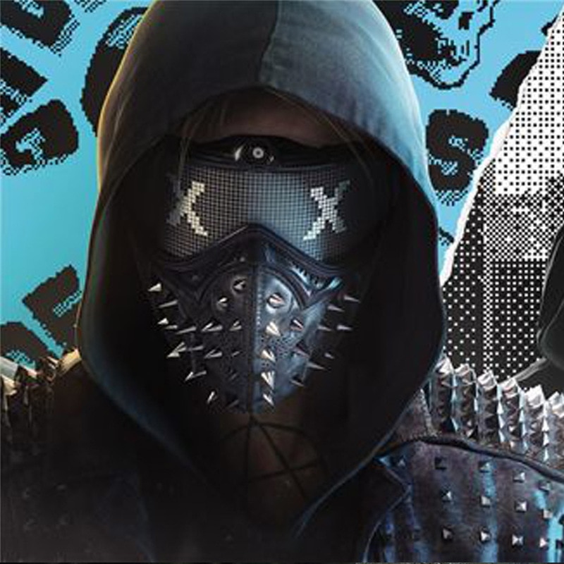 Halloween Devil COS Anime Stage Mask Ghost Steps Street Rivet Death Masks Watch Dogs Cosplay Stage Party Face Masks Accessories — image 1