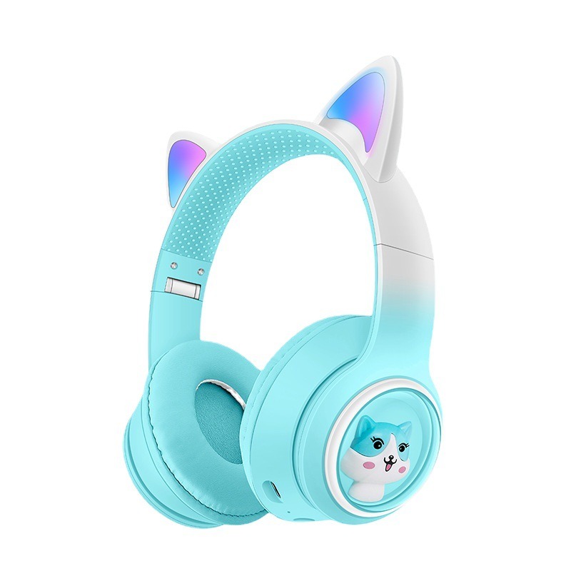 AKZ-02 light-emitting Cat's ears headworn Bluetooth headset subwoofer game video game wireless headset — image 1