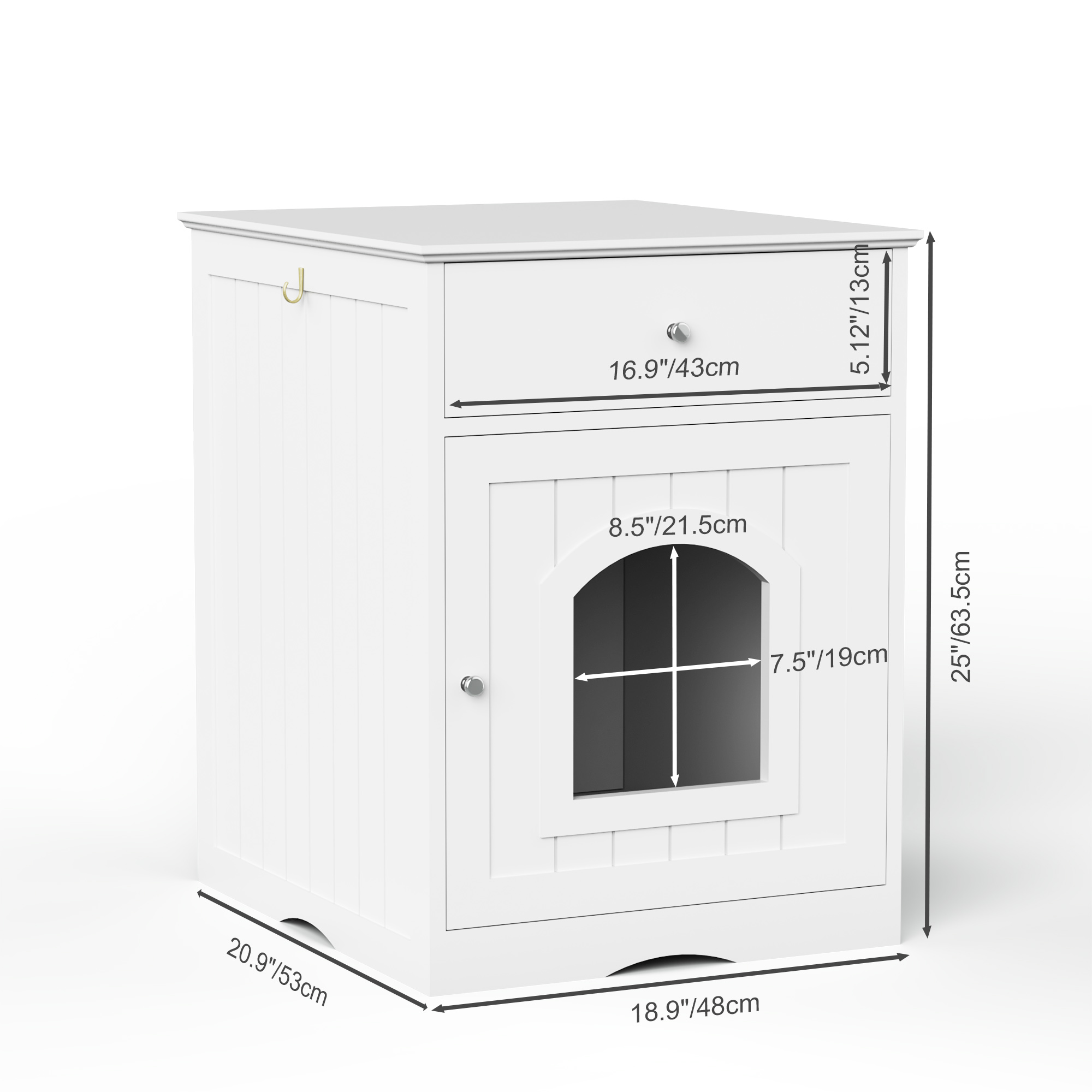 Wooden Pet House Litter Box Fence With Drawers — image 6