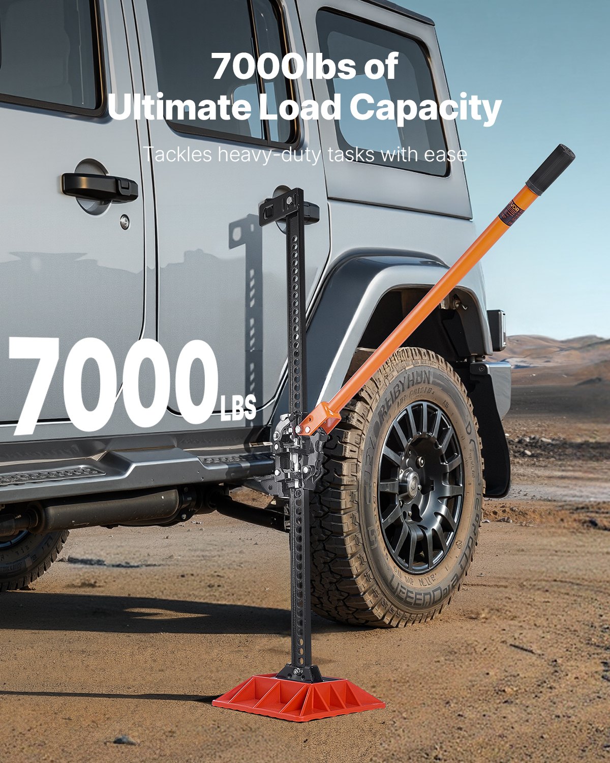 Farm Jack With Base, 60" Utility High Lift Farm Jack, 3.18 Ton (7, 000 Lbs) Capacity Ratcheting Off Road Utility Jacks, Heavy-Duty Lift Jacks With 5.12"-54.33" Lifting Range For Tractor, Truck — imagen 2