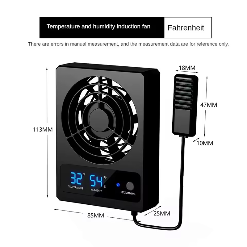 Smart Reptile Cooling Fan with Thermo-Hygrostat & LED Display, Low Noise for Terrarium/Aquarium — image 3