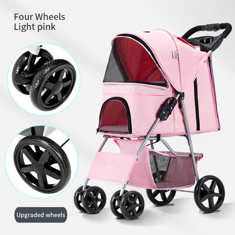 Pet Summer Cat Cart Light Dog Folding Pet Cart Four Wheeled Dog Travel — image 4