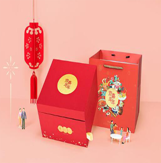 New Year gift box, red three-dimensional box, mouse year nut snack box, gift box 4 sets — image 2