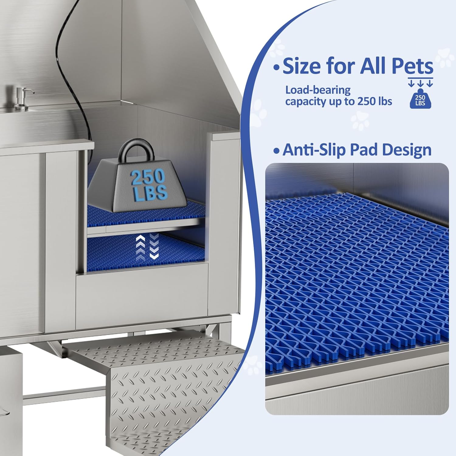 50inStainless Steel Dog Washing Station — imagen 4